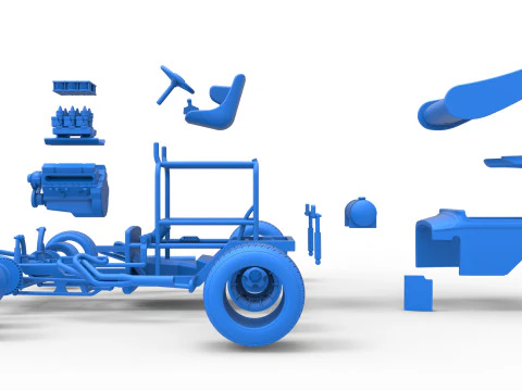 더트 스케일 1~25용 빈티지 날개 슈퍼수정 스톡 카 3D 프린트 모델