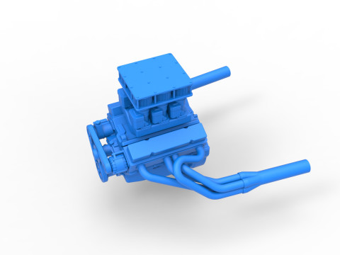 빈티지 슈퍼수정 스톡 카 엔진 버전 3 스케일 1 ~ 25 3D 프린트 모델