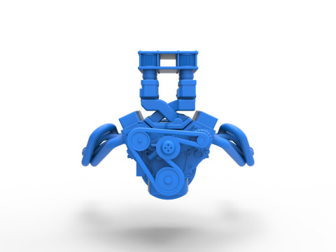 빈티지 슈퍼수정 스톡 카 엔진 버전 3 스케일 1 ~ 25 3D 프린트 모델