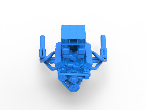 빈티지 슈퍼수정 스톡 카 엔진 버전 3 스케일 1 ~ 25 3D 프린트 모델