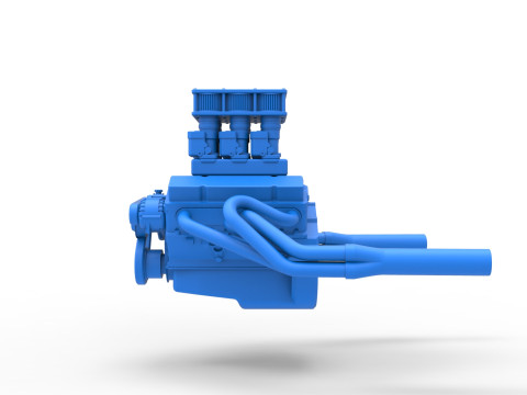 빈티지 슈퍼수정 스톡 카 엔진 버전 3 스케일 1 ~ 25 3D 프린트 모델