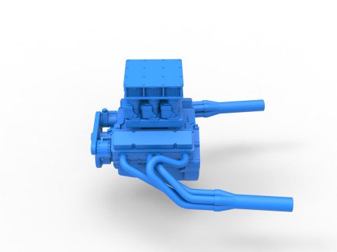 빈티지 슈퍼수정 스톡 카 엔진 버전 3 스케일 1 ~ 25 3D 프린트 모델