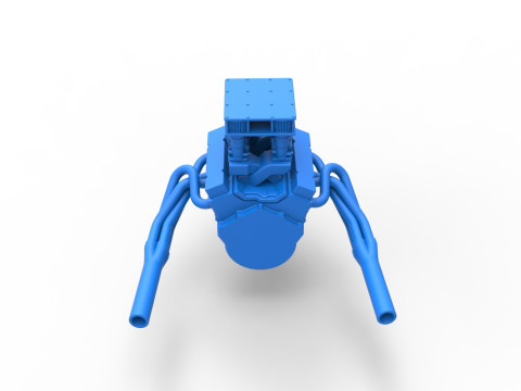 빈티지 슈퍼수정 스톡 카 엔진 버전 3 스케일 1 ~ 25 3D 프린트 모델