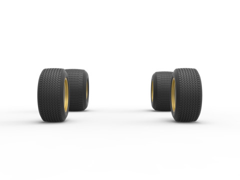 Conjunto de rodas de stock car vintage dirt supermodificado escala 1 a 25 Modelo de Impressão 3D