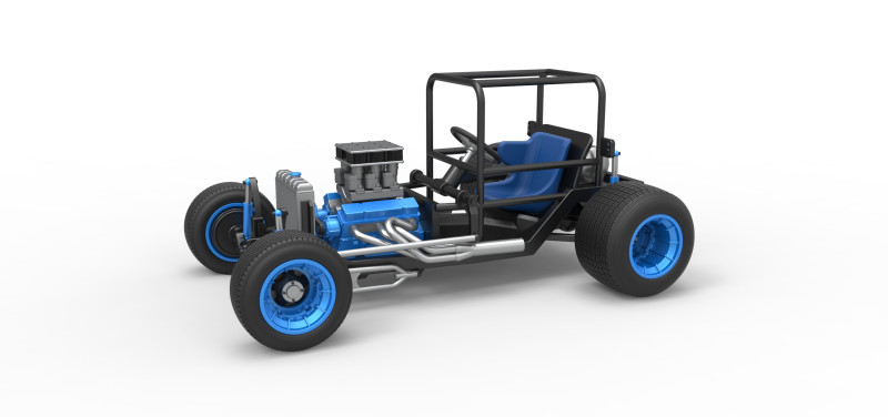 复古泥土超级改装库存车基础比例 1 至 25 3D 打印模型 .c4d .max .obj .3ds .fbx .stl .blend