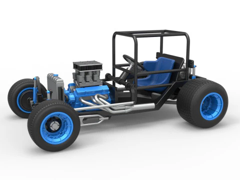 Vintage Dirt Supermodified stock car Base Scale 1 to 25 3D Print Model