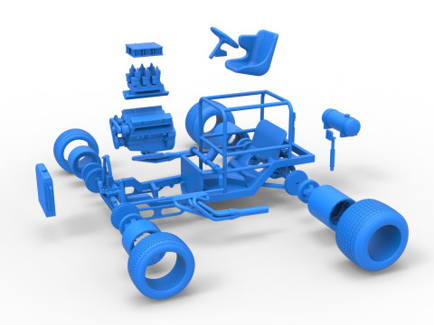 复古泥土超级改装库存车基础比例 1 至 25 3D 打印模型