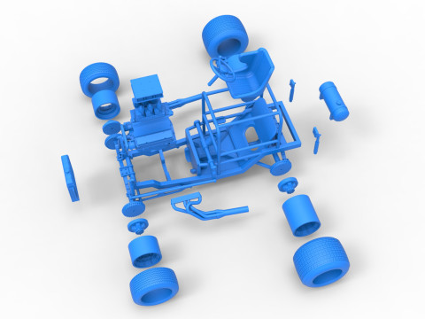 复古泥土超级改装库存车基础比例 1 至 25 3D 打印模型