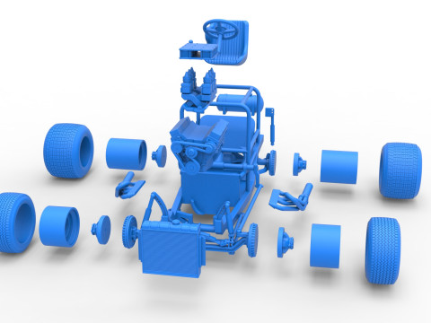复古泥土超级改装库存车基础比例 1 至 25 3D 打印模型