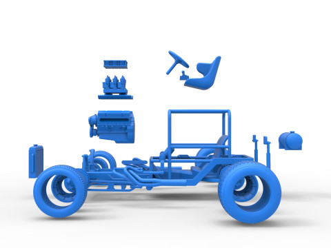 复古泥土超级改装库存车基础比例 1 至 25 3D 打印模型