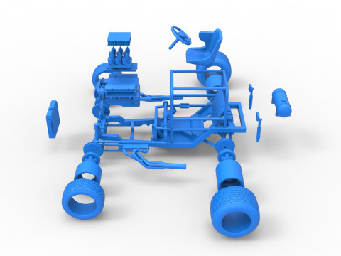 复古泥土超级改装库存车基础比例 1 至 25 3D 打印模型