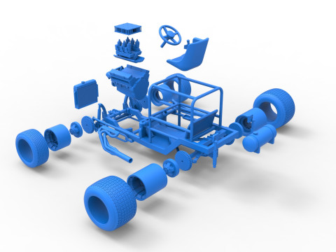 复古泥土超级改装库存车基础比例 1 至 25 3D 打印模型