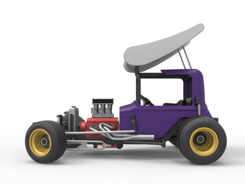 Mobil stok Supermodifikasi Bersayap Vintage untuk Kotoran sambil memutar Skala 1 hingga 25 Model Cetak 3D