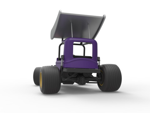 Mobil stok Supermodifikasi Bersayap Vintage untuk Kotoran sambil memutar Skala 1 hingga 25 Model Cetak 3D