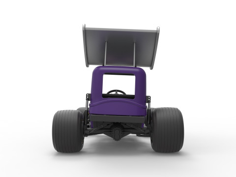 Mobil stok Supermodifikasi Bersayap Vintage untuk Kotoran sambil memutar Skala 1 hingga 25 Model Cetak 3D