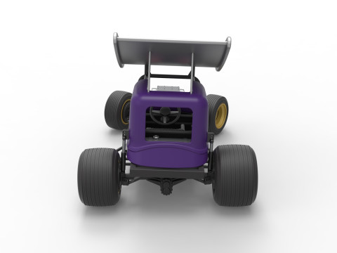 Mobil stok Supermodifikasi Bersayap Vintage untuk Kotoran sambil memutar Skala 1 hingga 25 Model Cetak 3D