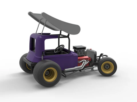 Vintage Winged Supermodified stock car for Dirt while turning Scale 1 to 25 3D Print Model