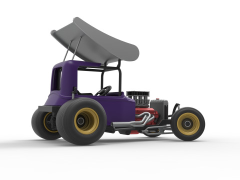 Mobil stok Supermodifikasi Bersayap Vintage untuk Kotoran sambil memutar Skala 1 hingga 25 Model Cetak 3D