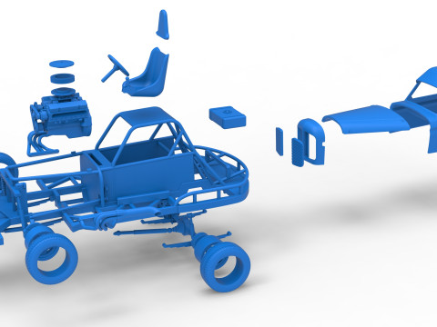 Stock car vintage da Nova Zel&acirc;ndia, escala 1 a 25 Modelo de Impressão 3D