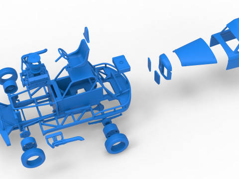 Stock car vintage da Nova Zel&acirc;ndia, escala 1 a 25 Modelo de Impressão 3D