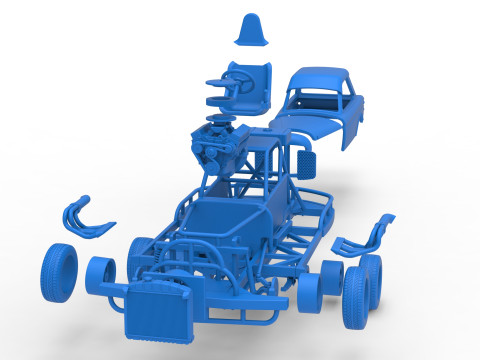 Stock car vintage da Nova Zel&acirc;ndia, escala 1 a 25 Modelo de Impressão 3D