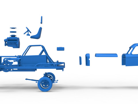 Stock car vintage da Nova Zel&acirc;ndia, escala 1 a 25 Modelo de Impressão 3D