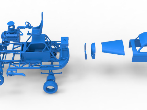 Stock car vintage da Nova Zel&acirc;ndia, escala 1 a 25 Modelo de Impressão 3D