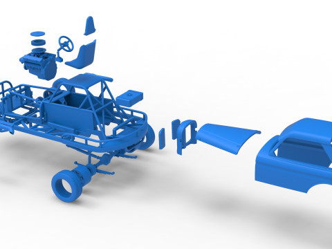 Stock car vintage da Nova Zel&acirc;ndia, escala 1 a 25 Modelo de Impressão 3D