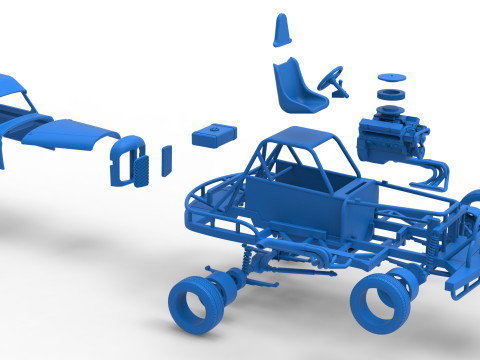 Stock car vintage da Nova Zel&acirc;ndia, escala 1 a 25 Modelo de Impressão 3D