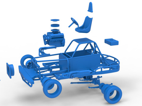 Escala b&aacute;sica de stock car vintage da Nova Zel&acirc;ndia de 1 a 25 Modelo de Impressão 3D