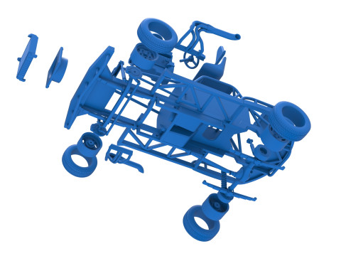 Escala b&aacute;sica de stock car vintage da Nova Zel&acirc;ndia de 1 a 25 Modelo de Impressão 3D