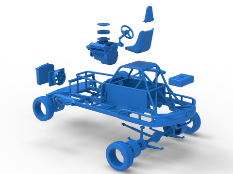 Escala b&aacute;sica de stock car vintage da Nova Zel&acirc;ndia de 1 a 25 Modelo de Impressão 3D