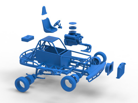 Escala b&aacute;sica de stock car vintage da Nova Zel&acirc;ndia de 1 a 25 Modelo de Impressão 3D