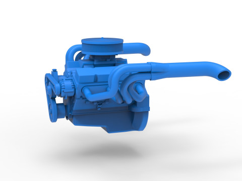 Motore dell'auto d'epoca neozelandese, scala da 1 a 25 Modello di stampa 3D