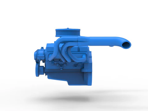 Engine of New Zealand Vintage Stock car Scale 1 to 25 3D Print Model