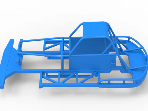 Frame van Nieuw-Zeelandse vintage stockcar schaal 1 tot 25 3D printmodel