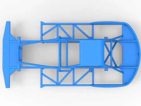Frame van Nieuw-Zeelandse vintage stockcar schaal 1 tot 25 3D printmodel