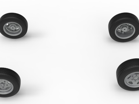 Conjunto de rodas de stock car vintage da Nova Zel&acirc;ndia, escala 1 a 25 Modelo de Impressão 3D