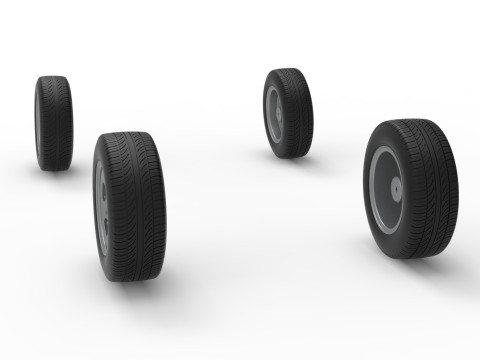 Conjunto de rodas de stock car vintage da Nova Zel&acirc;ndia, escala 1 a 25 Modelo de Impressão 3D