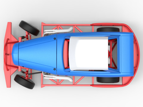 New Zealand Vintage Stock Car beim Drehen im Ma&szlig;stab 1 bis 25 3D Druckmodell