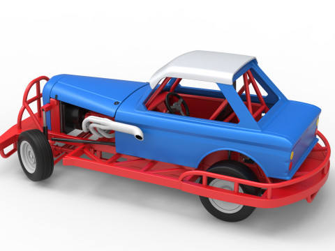 New Zealand Vintage Stock Car beim Drehen im Ma&szlig;stab 1 bis 25 3D Druckmodell