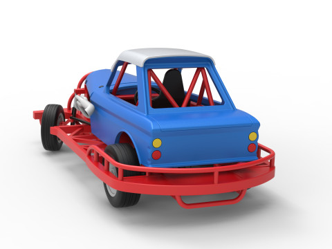 New Zealand Vintage Stock Car beim Drehen im Ma&szlig;stab 1 bis 25 3D Druckmodell