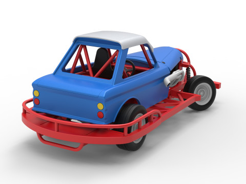 New Zealand Vintage Stock Car beim Drehen im Ma&szlig;stab 1 bis 25 3D Druckmodell