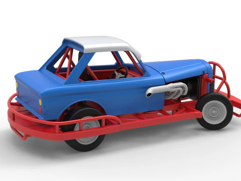 New Zealand Vintage Stock car while turning Scale 1 to 25 3D Print Model