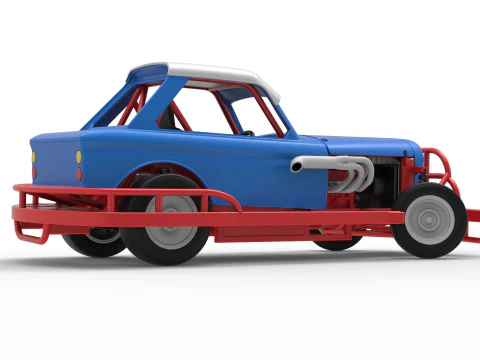 New Zealand Vintage Stock car while turning Scale 1 to 25 3D Print Model