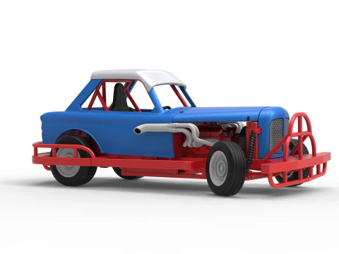 New Zealand Vintage Stock car while turning Scale 1 to 25 3D Print Model