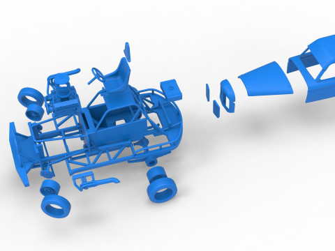 New Zealand Vintage Stock Car beim Drehen im Ma&szlig;stab 1 bis 25 3D Druckmodell