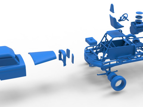 New Zealand Vintage Stock Car beim Drehen im Ma&szlig;stab 1 bis 25 3D Druckmodell