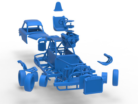 New Zealand Vintage Stock Car beim Drehen im Ma&szlig;stab 1 bis 25 3D Druckmodell