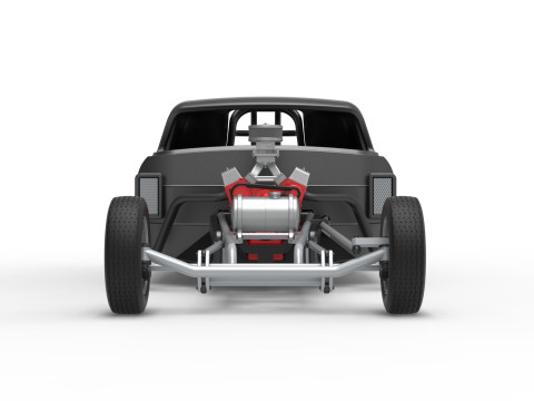 Front engine old school dragster with shell Version 12 Scale 1 to 25 3D Print Model